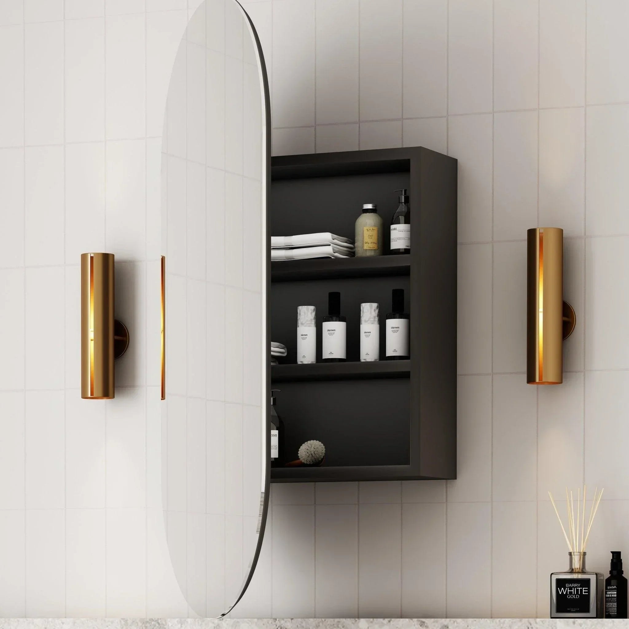 Cassa Design Elli 900x450mm Shaving Cabinet - Ideal Bathroom CentreELLI 9045BMatte Black
