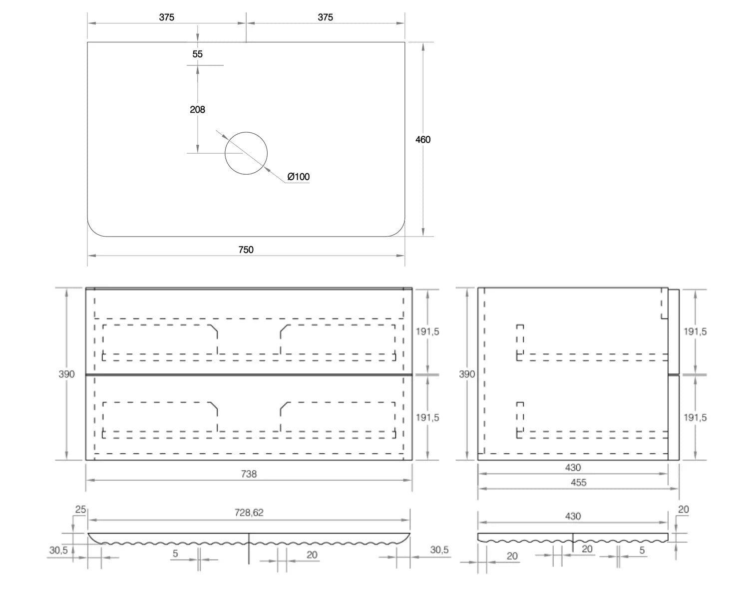 Cassa Design Gravity Curved Wall Hung Vanity - Ideal Bathroom CentreGRA1800WH-WALNUT1800mmNatural Walnut
