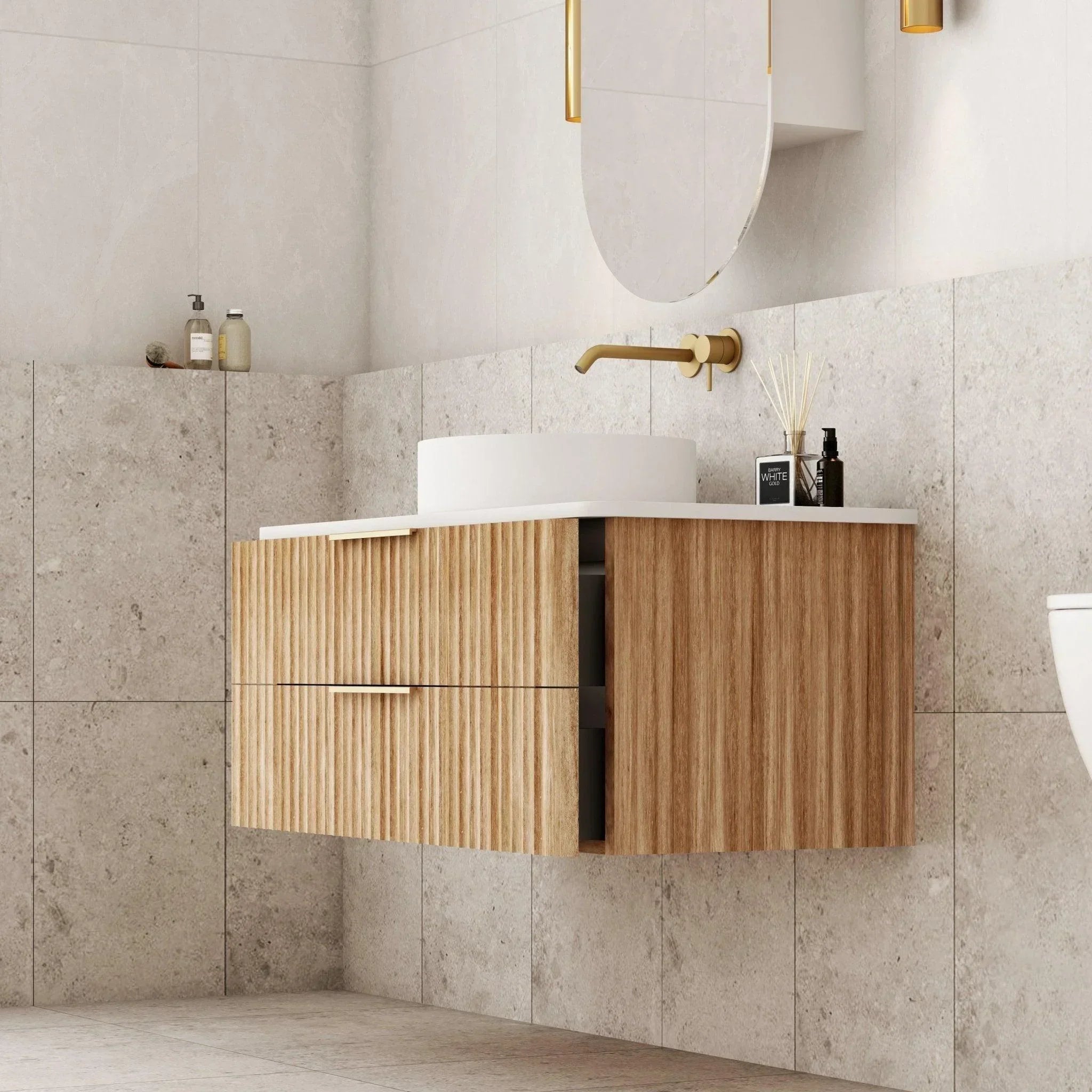 Cassa Design Gravity Curved Wall Hung Vanity - Ideal Bathroom CentreGRA900WH-OAK900mmNatural Oak