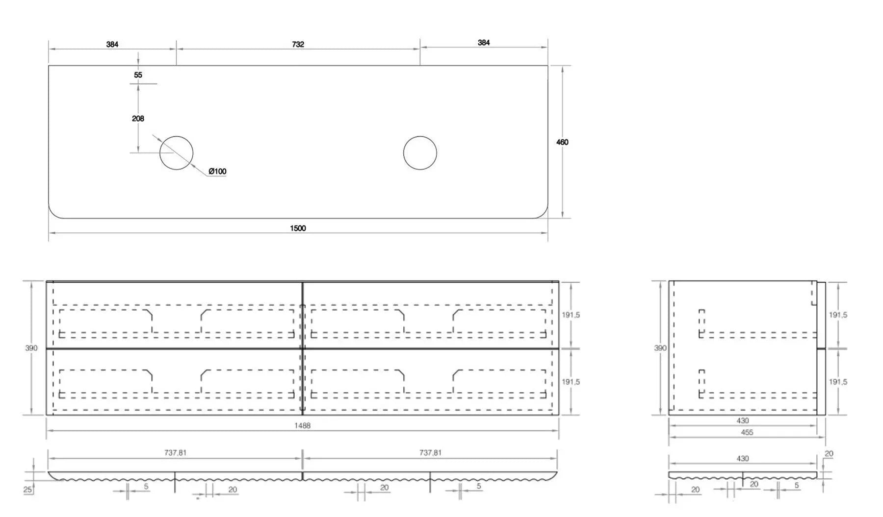 Cassa Design Gravity Curved Wall Hung Vanity - Ideal Bathroom CentreGRA1800WH-WALNUT1800mmNatural Walnut