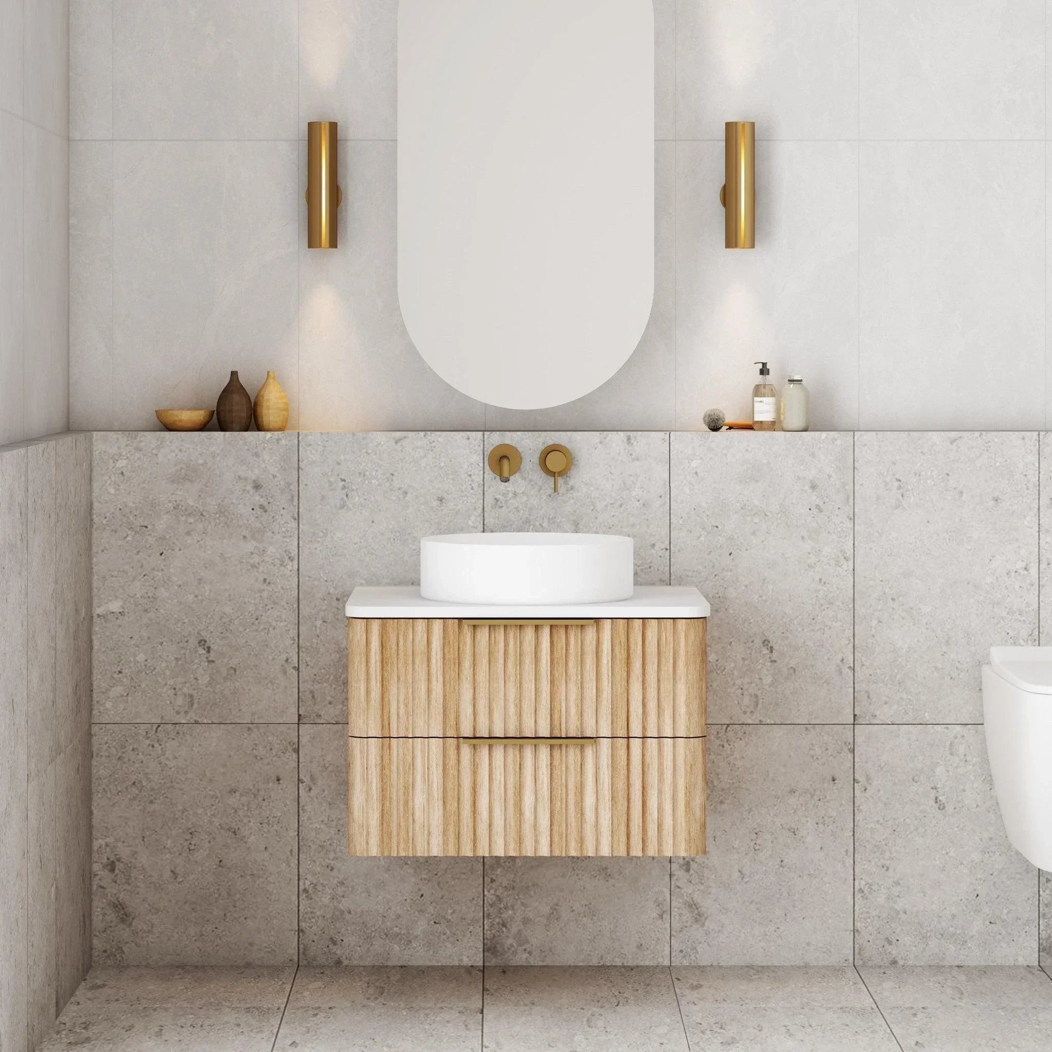 Cassa Design Gravity Curved Wall Hung Vanity - Ideal Bathroom CentreGRA600WH-OAK600mmNatural Oak
