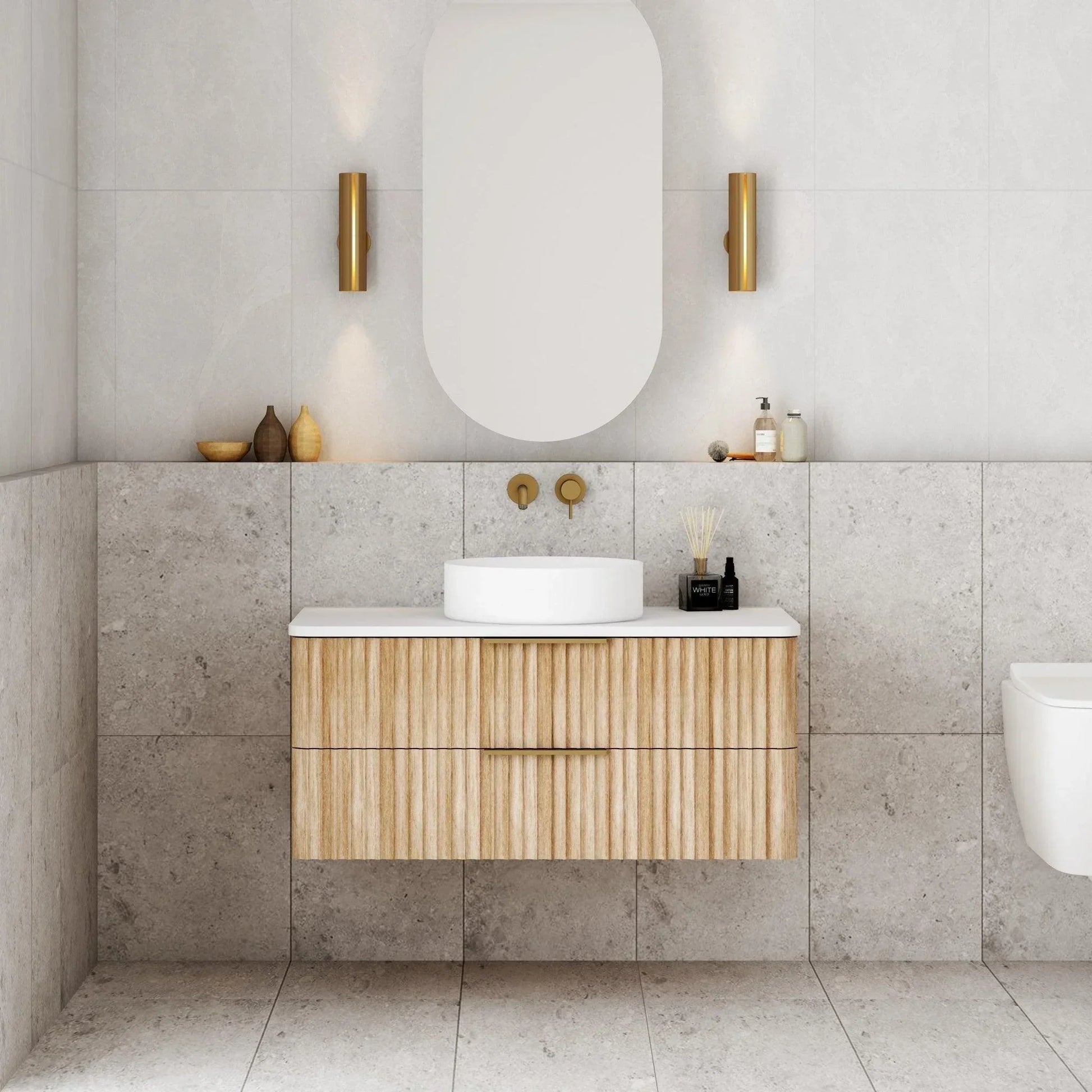 Cassa Design Gravity Curved Wall Hung Vanity - Ideal Bathroom CentreGRA900WH-OAK900mmNatural Oak