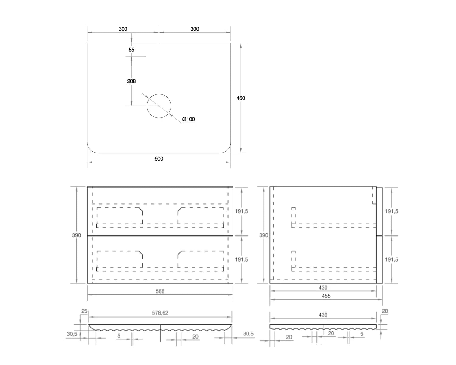 Cassa Design Gravity Curved Wall Hung Vanity - Ideal Bathroom CentreGRA1800WH-WALNUT1800mmNatural Walnut