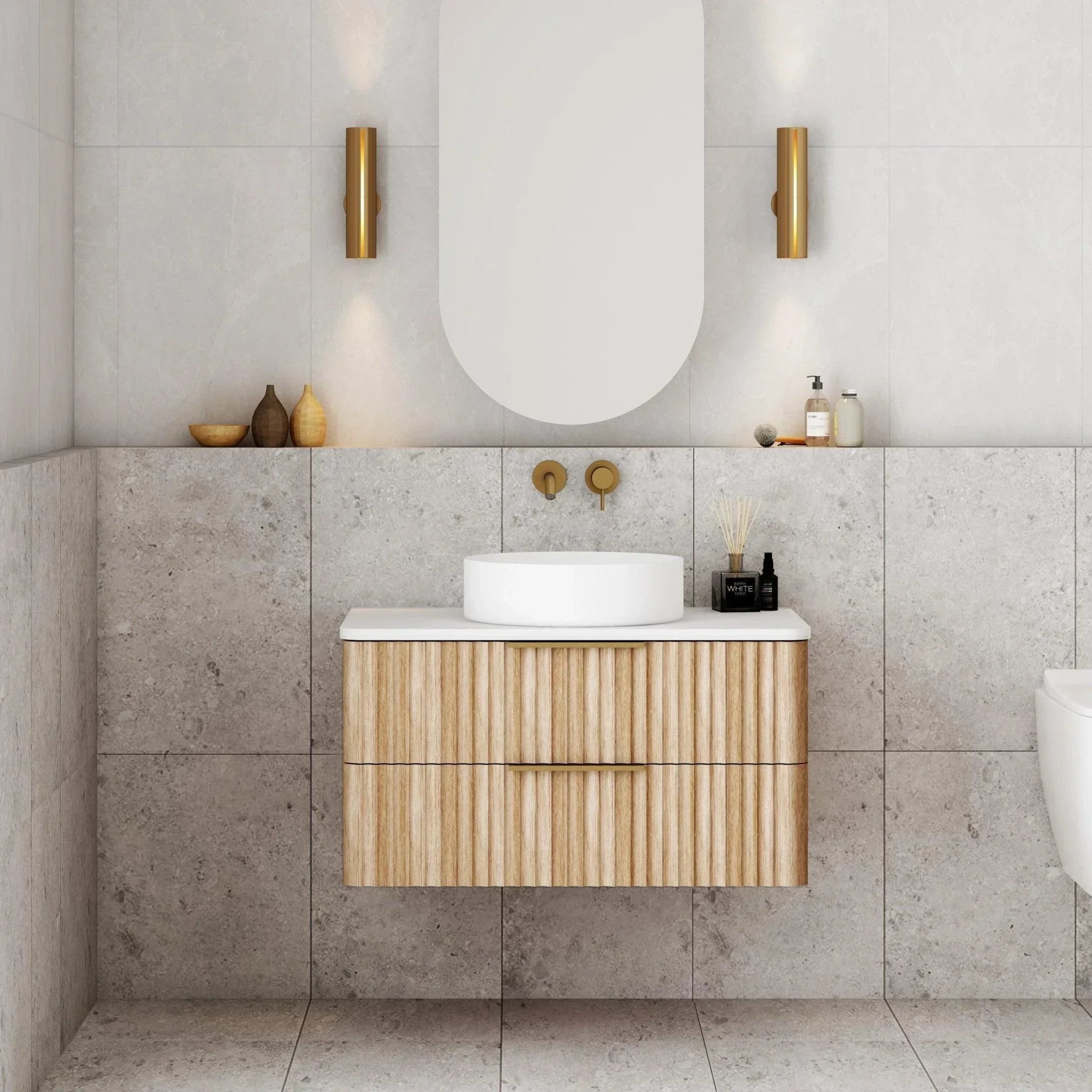 Cassa Design Gravity Curved Wall Hung Vanity - Ideal Bathroom CentreGRA750WH-OAK750mmNatural Oak