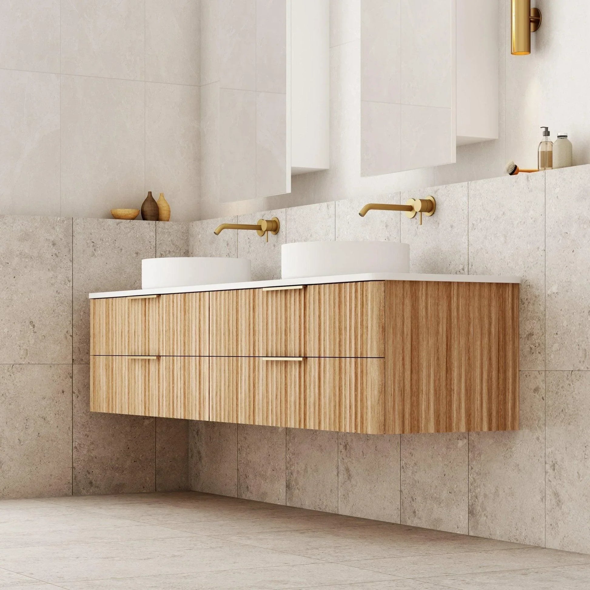 Cassa Design Gravity Curved Wall Hung Vanity - Ideal Bathroom CentreGRA1800WH-OAK1800mmNatural Oak