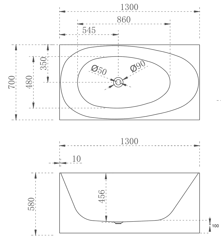 Cassa Design Multi Square Freestanding Bath - Ideal Bathroom CentreBT-MS1300M1300mmMatte White