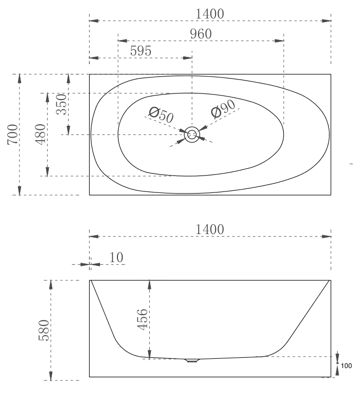 Cassa Design Multi Square Freestanding Bath - Ideal Bathroom CentreBT-MS1300M1300mmMatte White