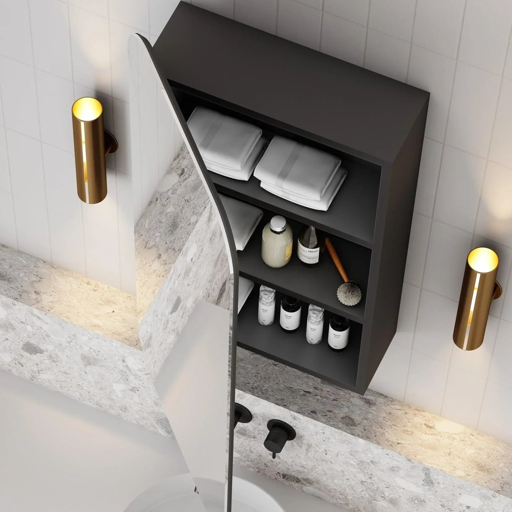 Cassa Design Rec 900x450mm Shaving Cabinet - Ideal Bathroom CentreREC 9045BMatte Black