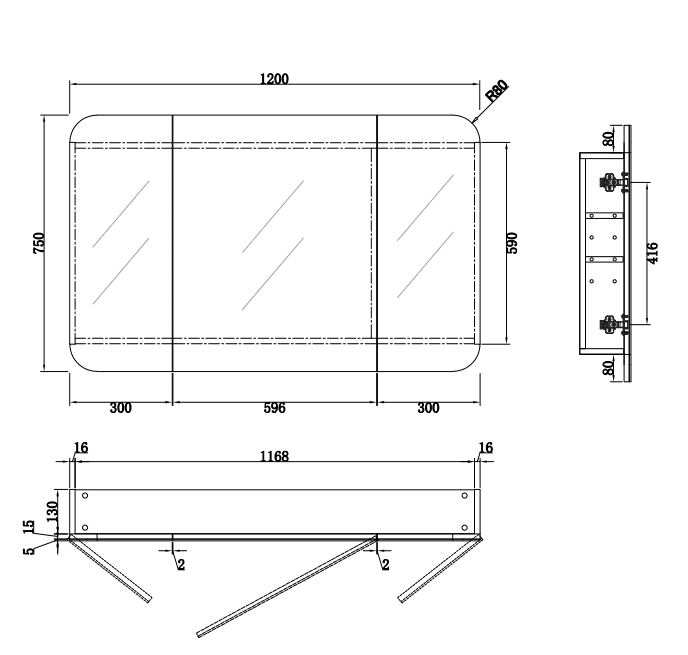 Cassa Design Rec Shaving Cabinet - Ideal Bathroom CentreREC1875MW1800mm