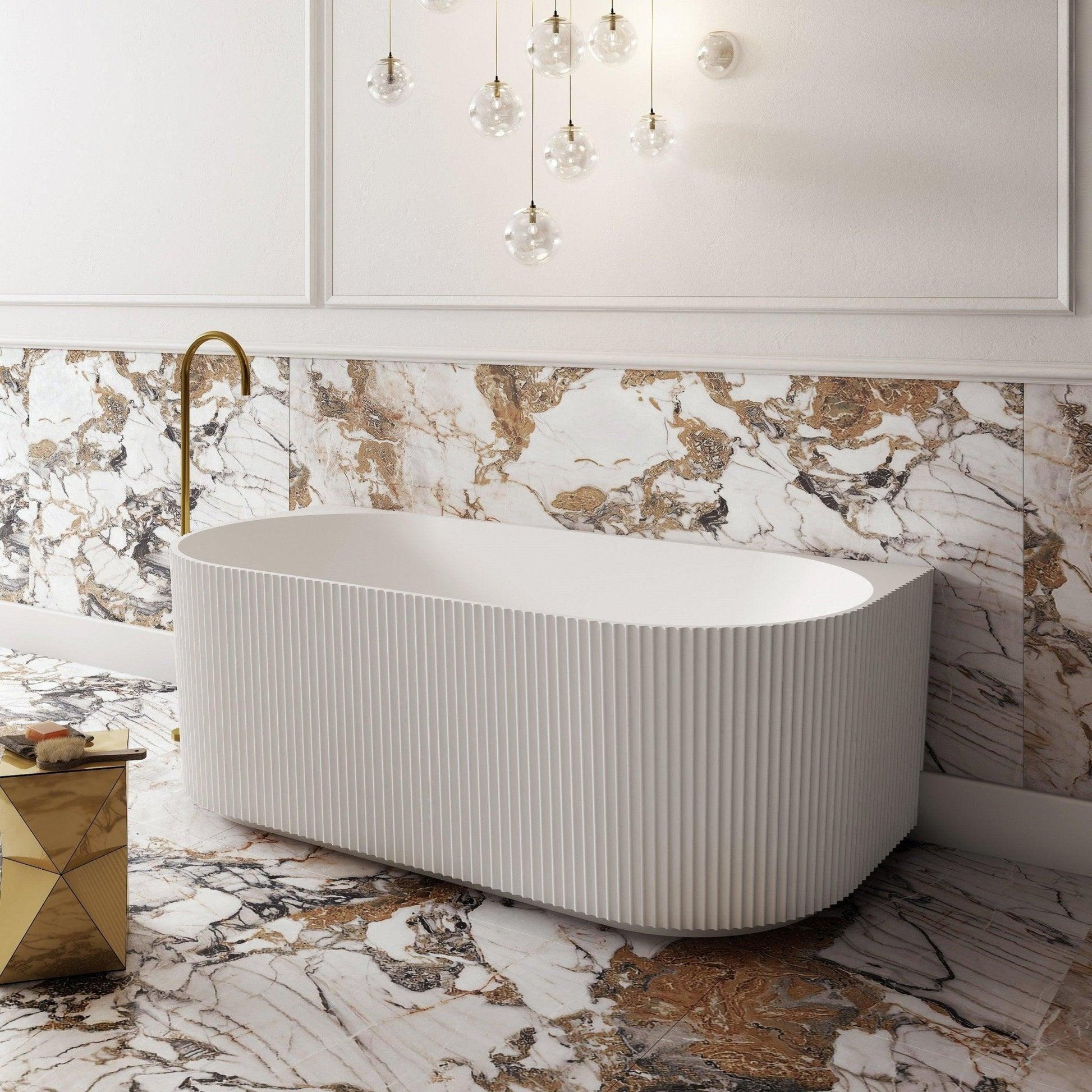 Cassa Design V-Groove Back to Wall Bath-Matte White - Ideal Bathroom CentreBT-VG1500BTW1500mm