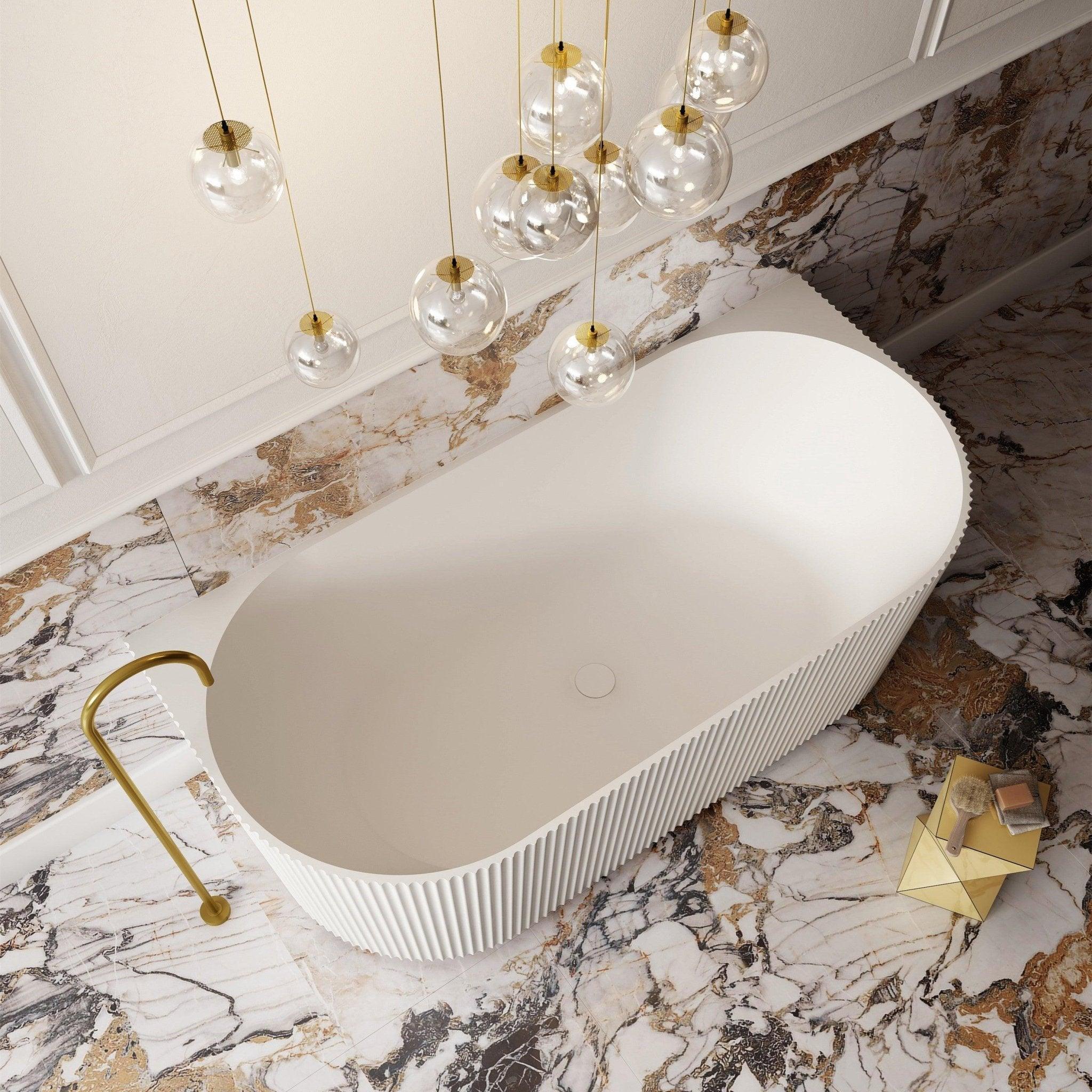 Cassa Design V-Groove Back to Wall Bath-Matte White - Ideal Bathroom CentreBT-VG1500BTW1500mm