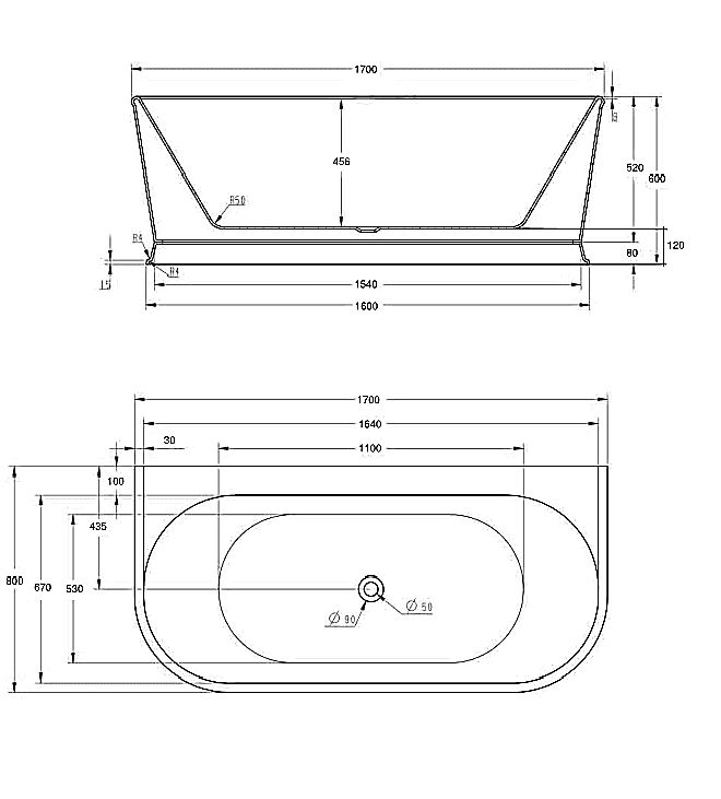 Cassa Design Westminster Back to Wall Bath - Ideal Bathroom CentreBT-WA1500M1500mmMatte White