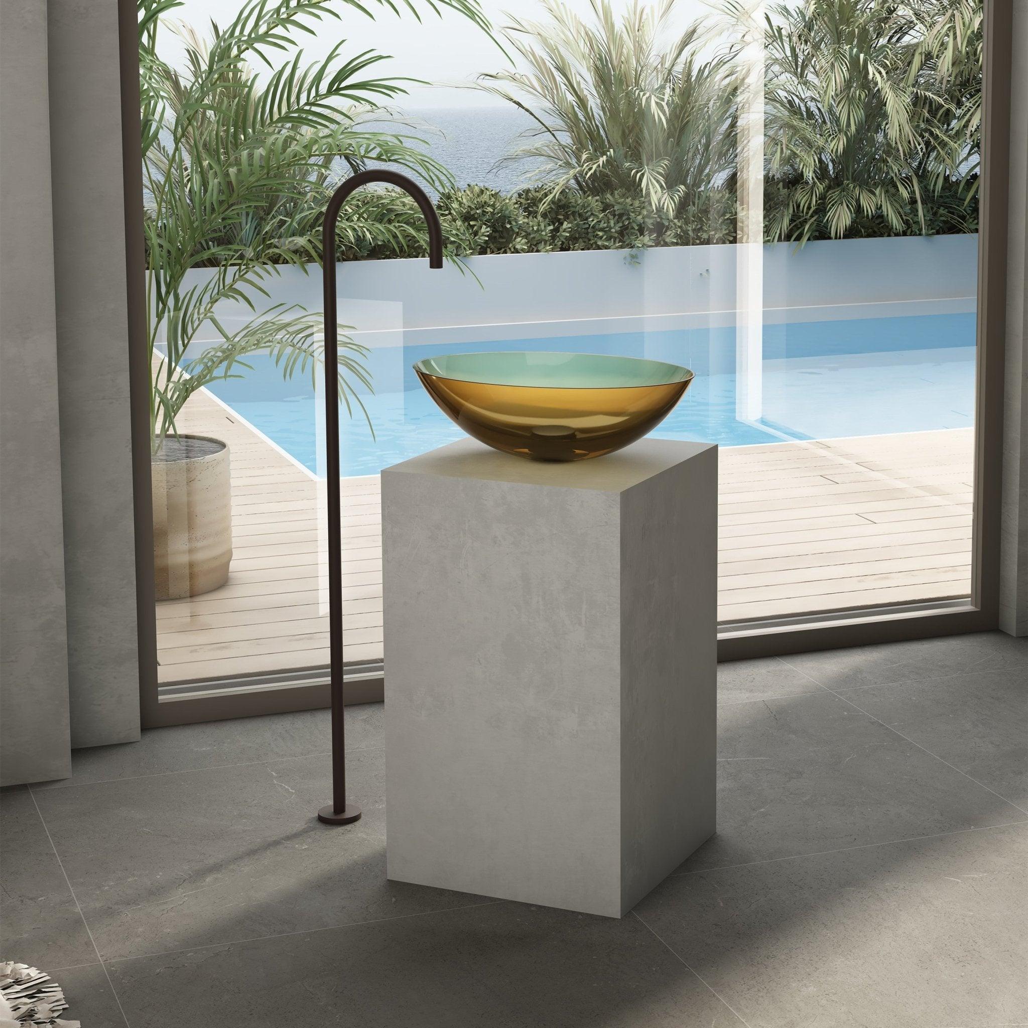 Cassa Design Wow Oval Translucency Resin Stone Basin - Ideal Bathroom CentreSBO5036MBMorion Black