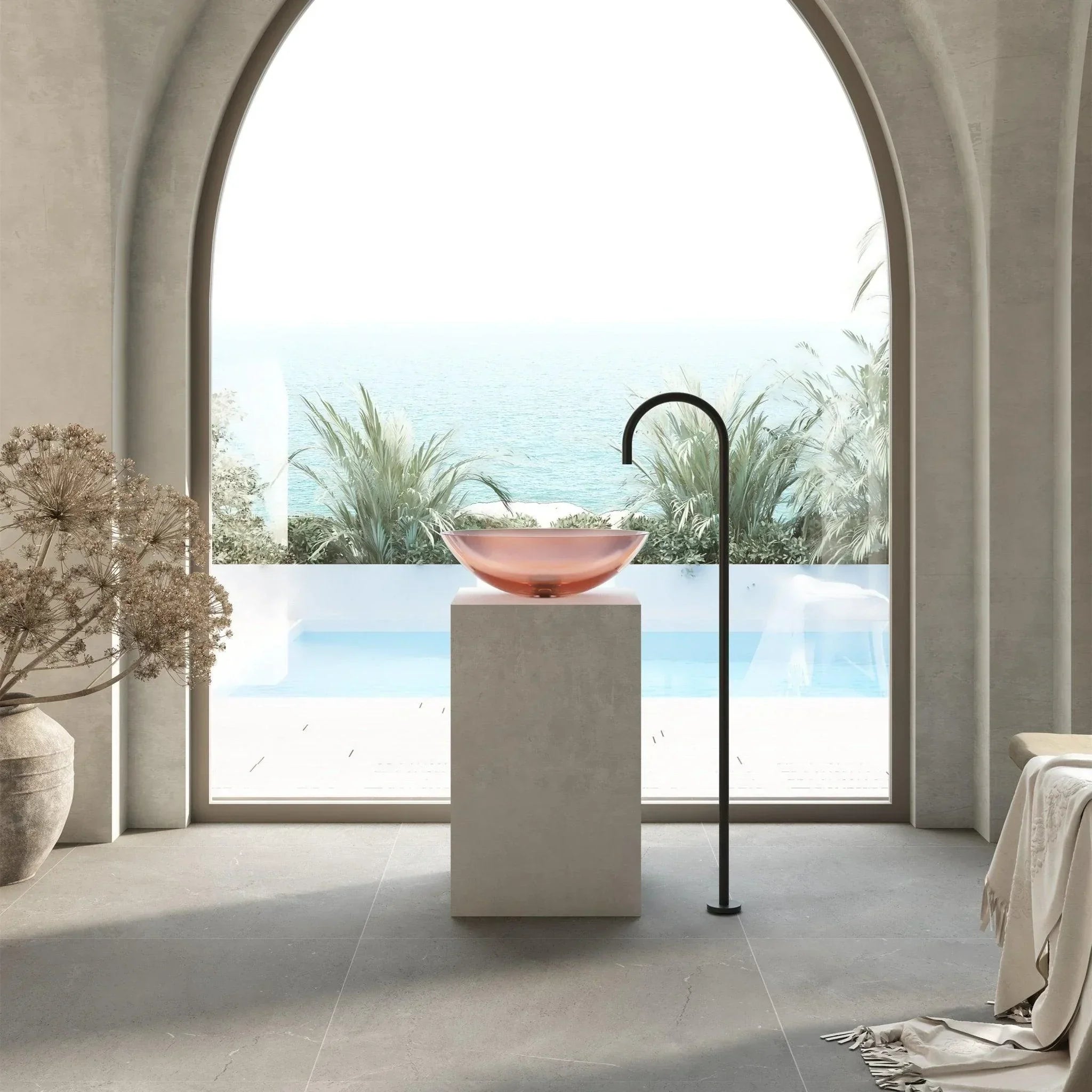 Cassa Design Wow Oval Translucency Resin Stone Basin - Ideal Bathroom CentreSBO5036FPFaint Pink