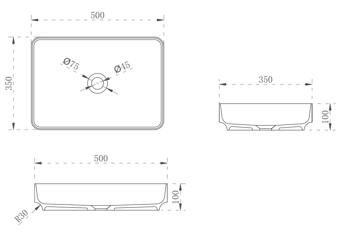 Cassa Design Wow Rectangular Translucency Resin Stone Basin - Ideal Bathroom CentreSBS5036VRVivid Red