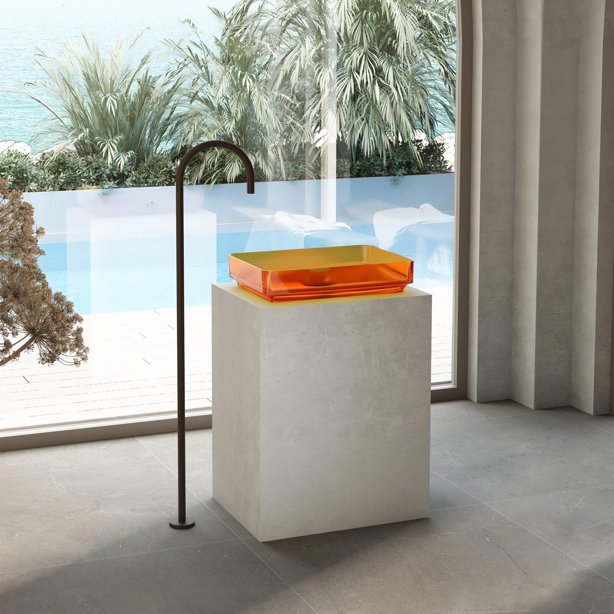 Cassa Design Wow Rectangular Translucency Resin Stone Basin - Ideal Bathroom CentreSBS5036MBMorion Black