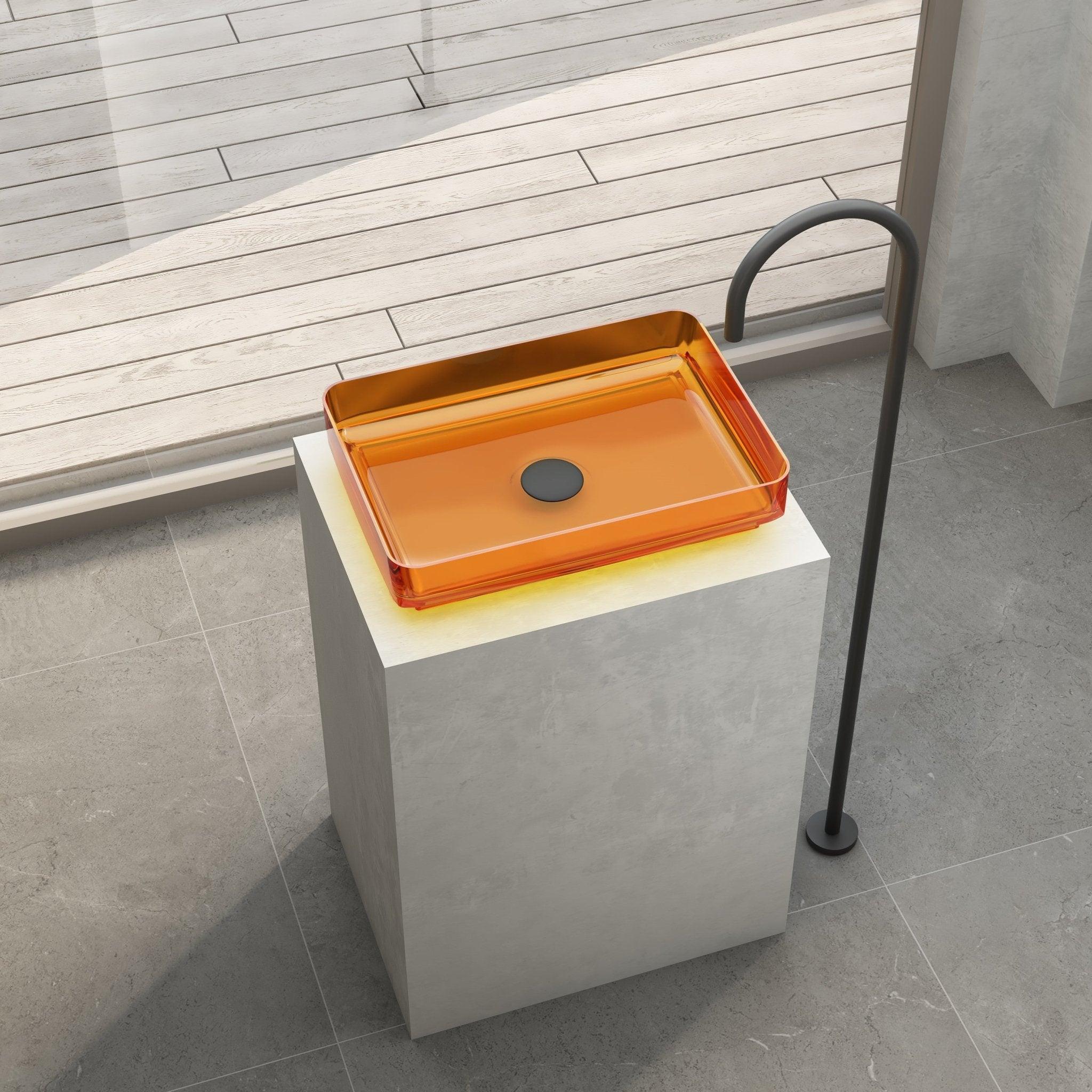 Cassa Design Wow Rectangular Translucency Resin Stone Basin - Ideal Bathroom CentreSBS5036MBMorion Black