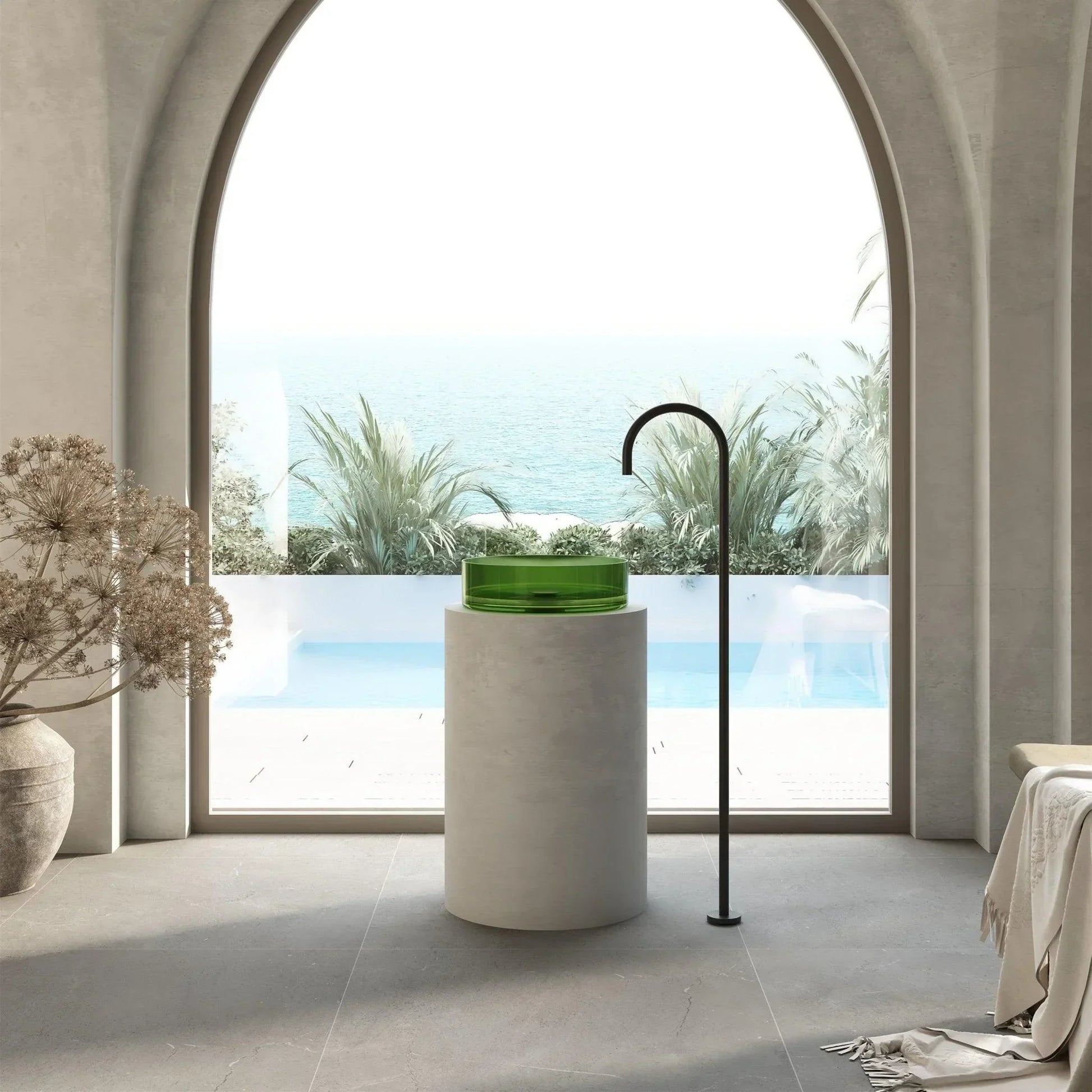 Cassa Design Wow Round Translucency Resin Stone Basin - Ideal Bathroom CentreSBR3636EGEmerald Green