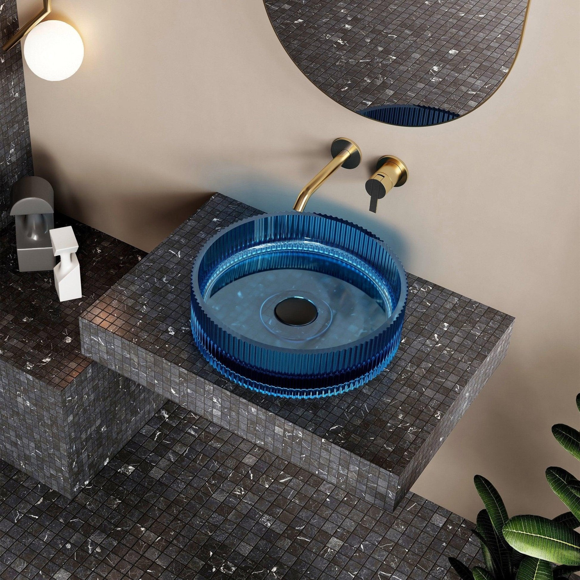 Cassa Design Wow V-Groove Translucency Resin Stone Basin - Ideal Bathroom CentreVG363610SBSky Blue