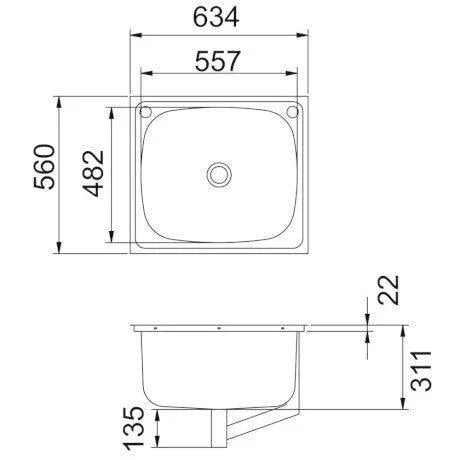 Clark 70 Litre Flushline Tub - Ideal Bathroom Centre9510