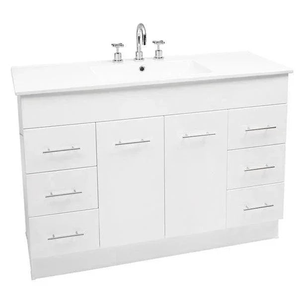 Classic 1200mm Ceramic Freestanding Vanity - Ideal Bathroom CentreWP-1201One Tap HoleKickboard