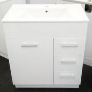 Classic 750mm Ceramic Freestanding Vanity - Ideal Bathroom CentreWP-7501THRHOne Tap HoleKickboardRight Hand Drawer
