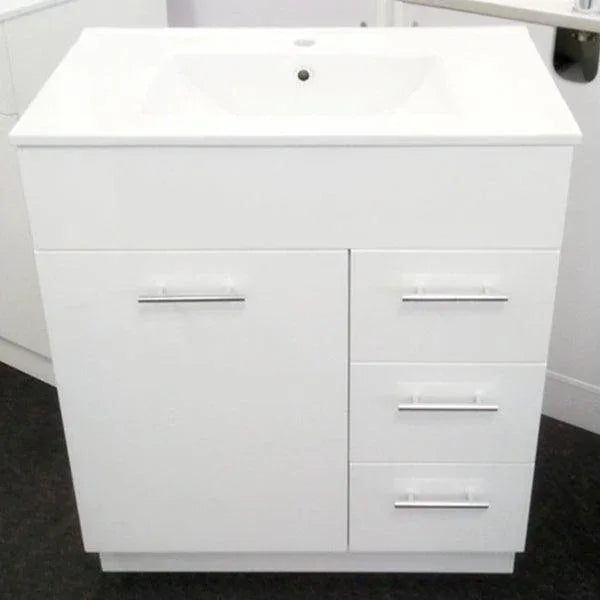 Classic 750mm Ceramic Freestanding Vanity - Ideal Bathroom CentreWP-7501THRHOne Tap HoleKickboardRight Hand Drawer