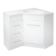 Classic 900 x 600mm Corner Vanity with Polymarble Top - Ideal Bathroom CentreRV-9060