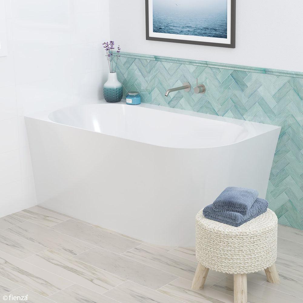 Fienza Cloe 1400mm Corner Back To Wall Bath - Ideal Bathroom CentreFR75-1400LLeft Hand Corner