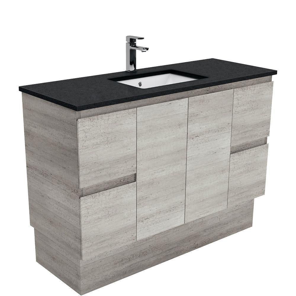 Fienza Edge Industrial 1200mm Vanity With Undermounted Stone Top - Ideal Bathroom CentreSB120XKFreestandingBlack Sparkle