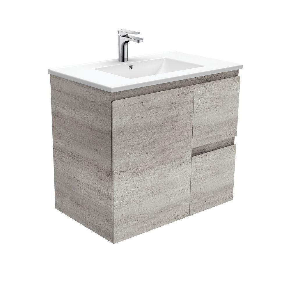 Fienza Edge Industrial 750mm Vanity With Ceramic Top - Ideal Bathroom CentreTCL75XRWall HungRight Hand Side