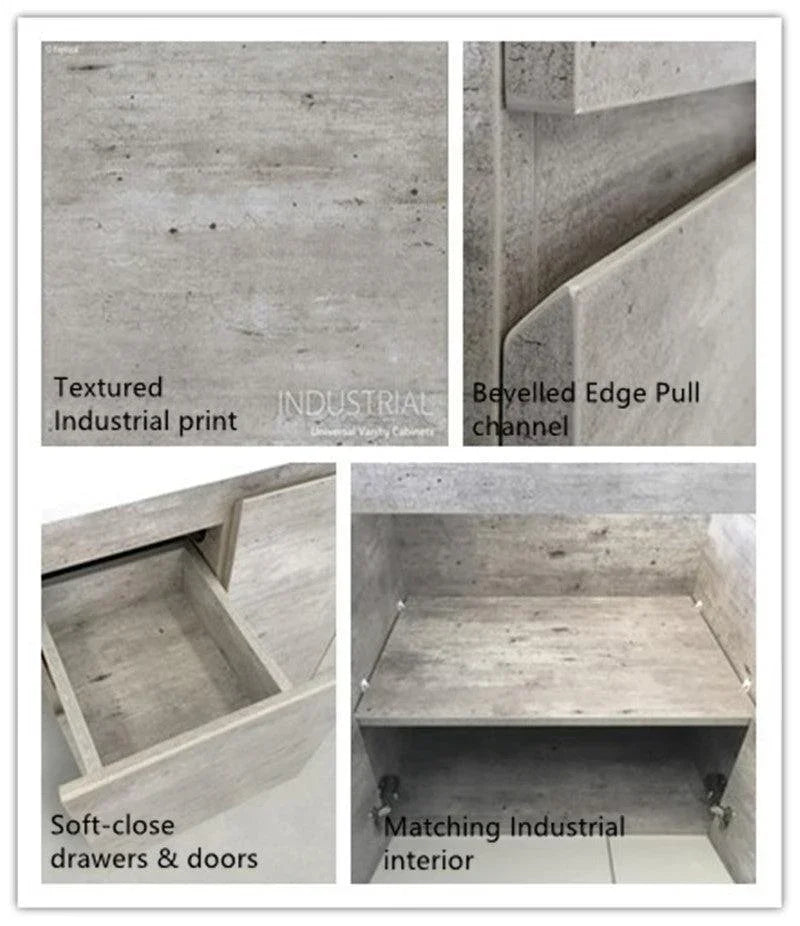 Fienza Edge Industrial 750mm Vanity With Ceramic Top - Ideal Bathroom CentreTCL75XKRFreestandingRight Hand Side