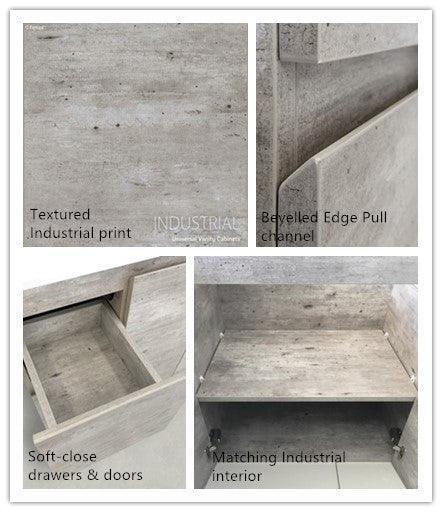 Fienza Edge Industrial Grey 900mm Vanity With Ceramic Top - Ideal Bathroom CentreTCL90RXKFreestandingLeft Hand SideRight Hand Basin