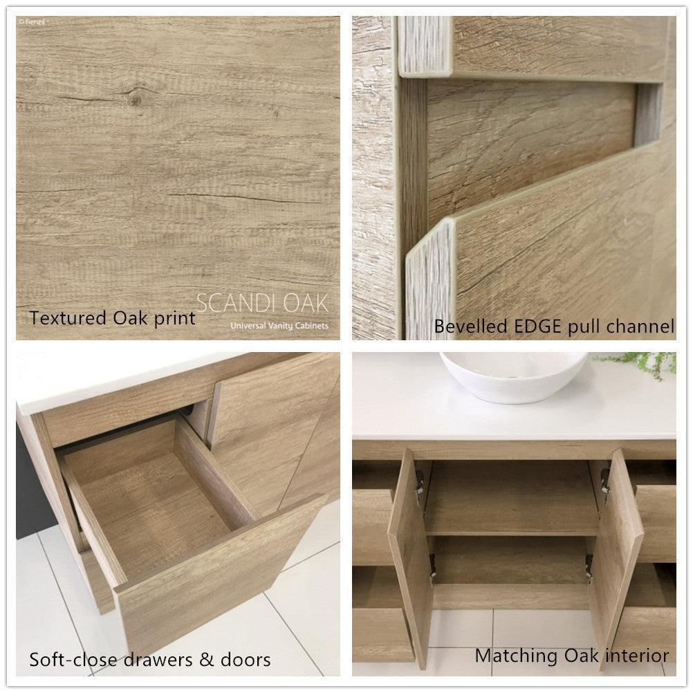 Fienza Edge Scandi Oak 1200mm Vanity With Ceramic Top - Ideal Bathroom CentreTCL120SKFreestanding