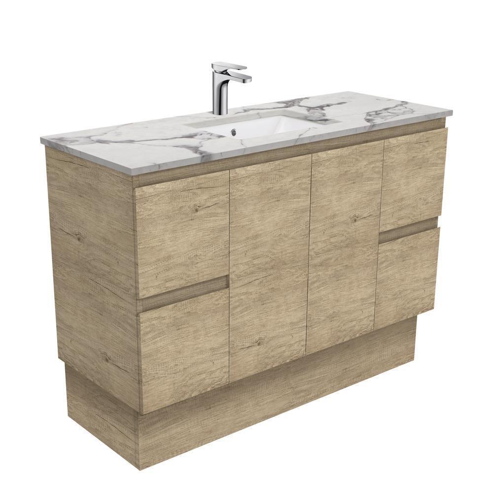 Fienza Edge Scandi Oak 1200mm Vanity With Undermounted Stone Top - Ideal Bathroom CentreSM120SKFreestandingCalacatta Marble