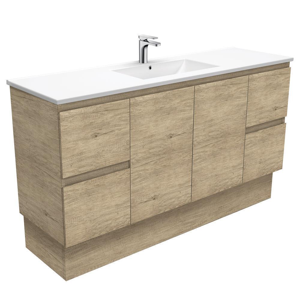 Fienza Edge Scandi Oak 1500mm Vanity With Ceramic Top - Ideal Bathroom CentreTCL150SKSFreestandingSingle Bowl Ceramic Top