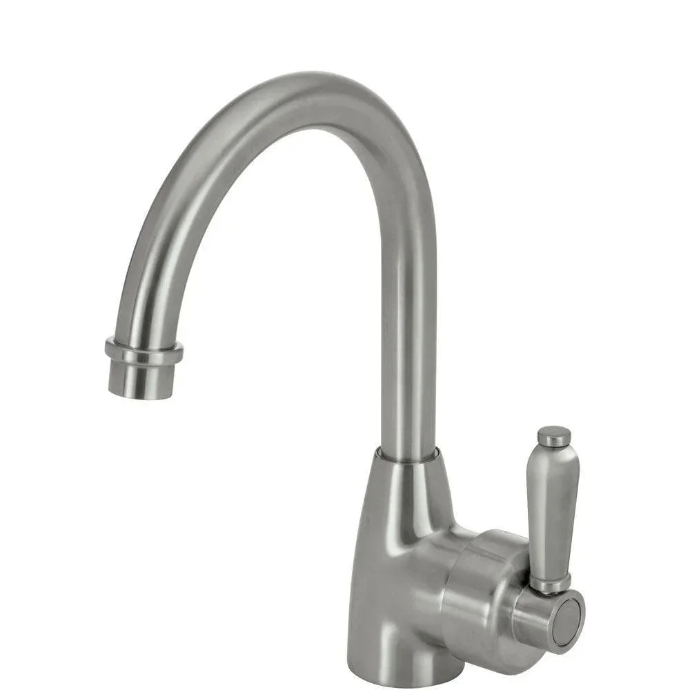 Fienza ELEANOR Gooseneck Basin Mixer With Metal Handle - Ideal Bathroom Centre202104NNBushed Nickel