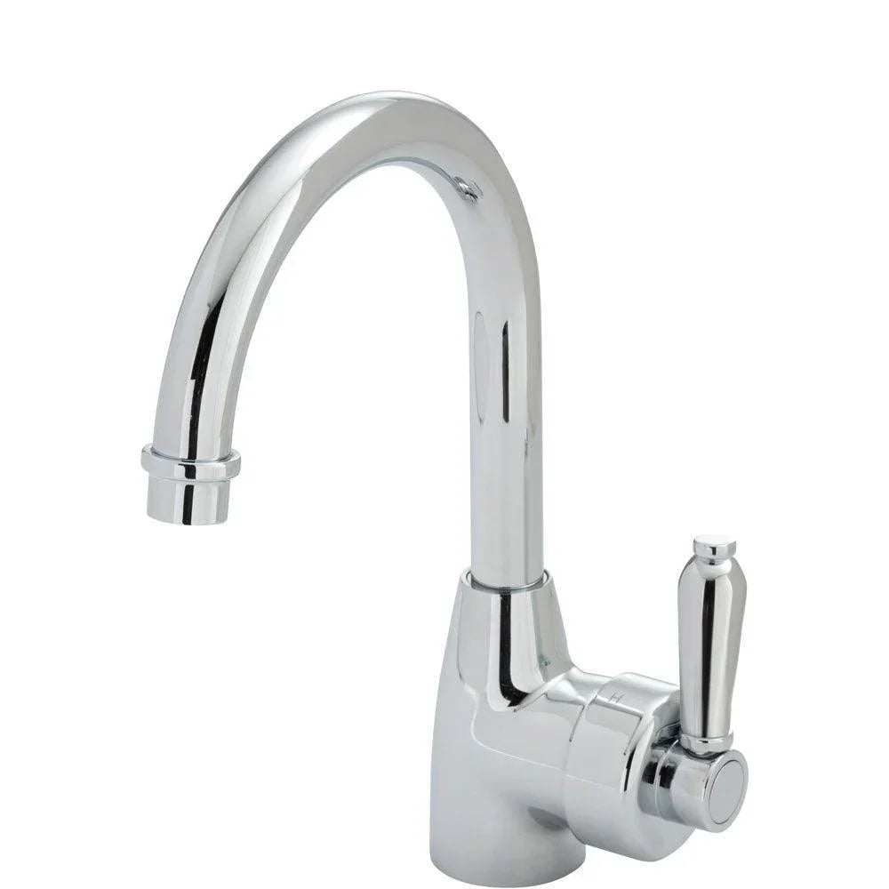 Fienza ELEANOR Gooseneck Basin Mixer With Metal Handle - Ideal Bathroom Centre202104CCChrome