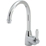 Fienza ELEANOR Gooseneck Sink Mixer with Porcelain Handle - Ideal Bathroom Centre202109Chrome