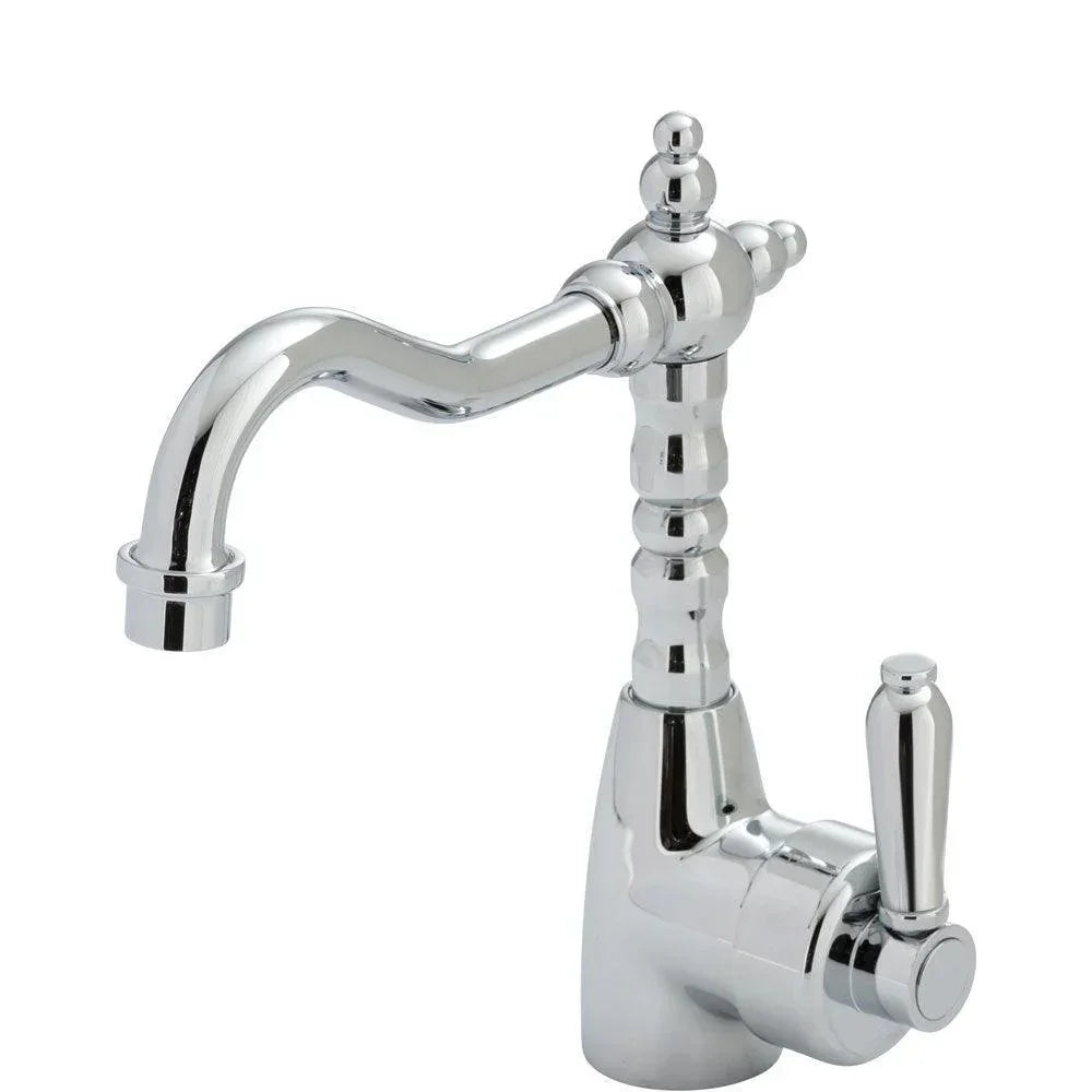 Fienza ELEANOR Shepherds Crook Basin Mixer With Metal Handle - Ideal Bathroom Centre202103CCChrome