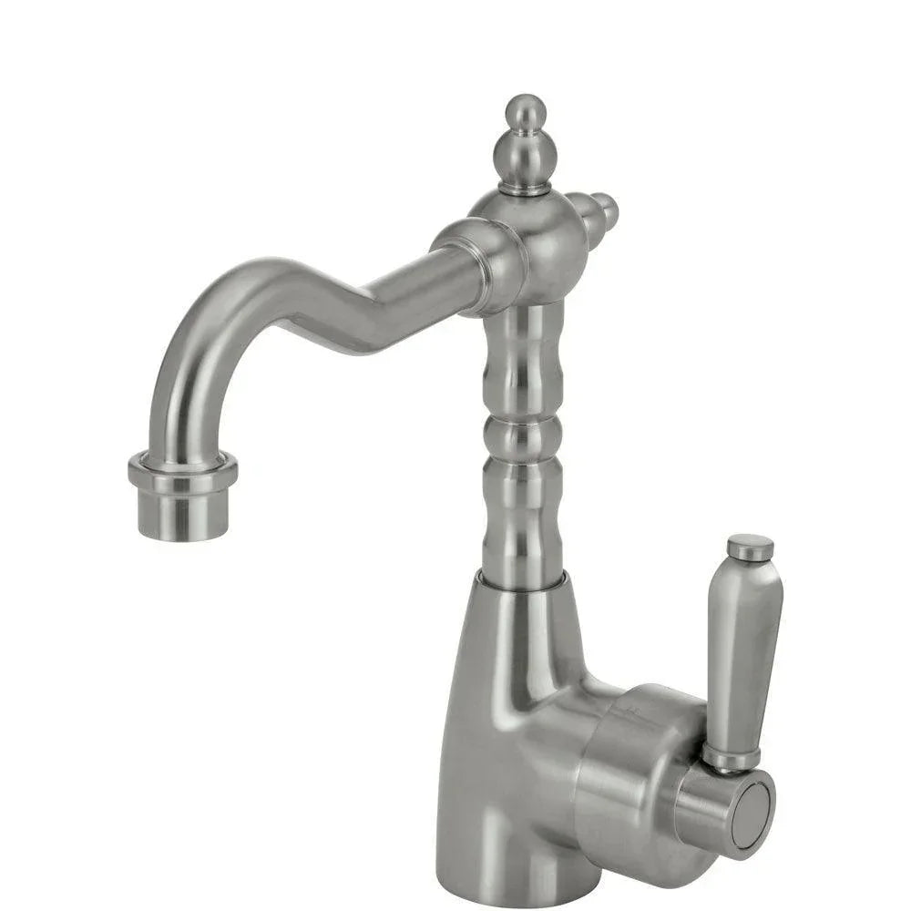 Fienza ELEANOR Shepherds Crook Basin Mixer With Metal Handle - Ideal Bathroom Centre202103NNBrushed Nickel