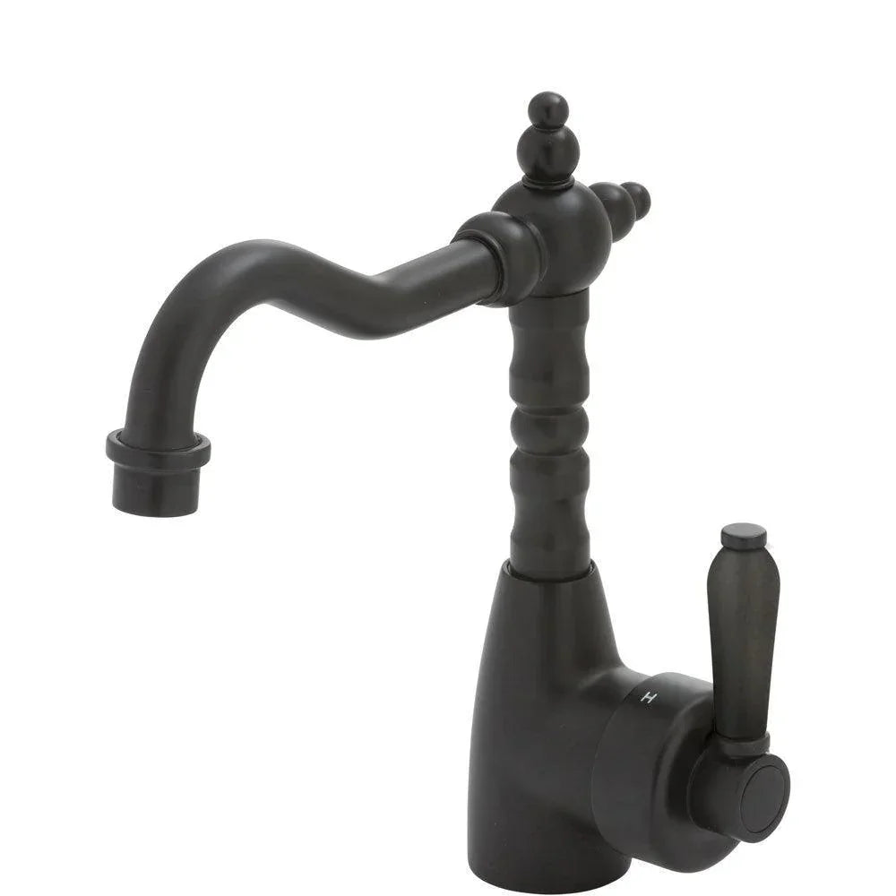 Fienza ELEANOR Shepherds Crook Basin Mixer With Metal Handle - Ideal Bathroom Centre202103BLMatte Black