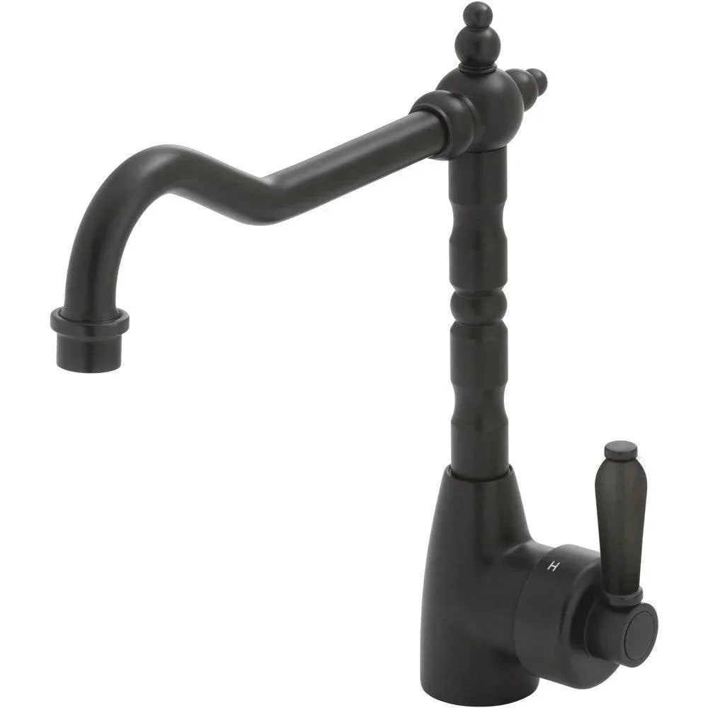 Fienza ELEANOR Shepherds Crook Sink Mixer With Metal Handle - Ideal Bathroom Centre202105BLMatte Black