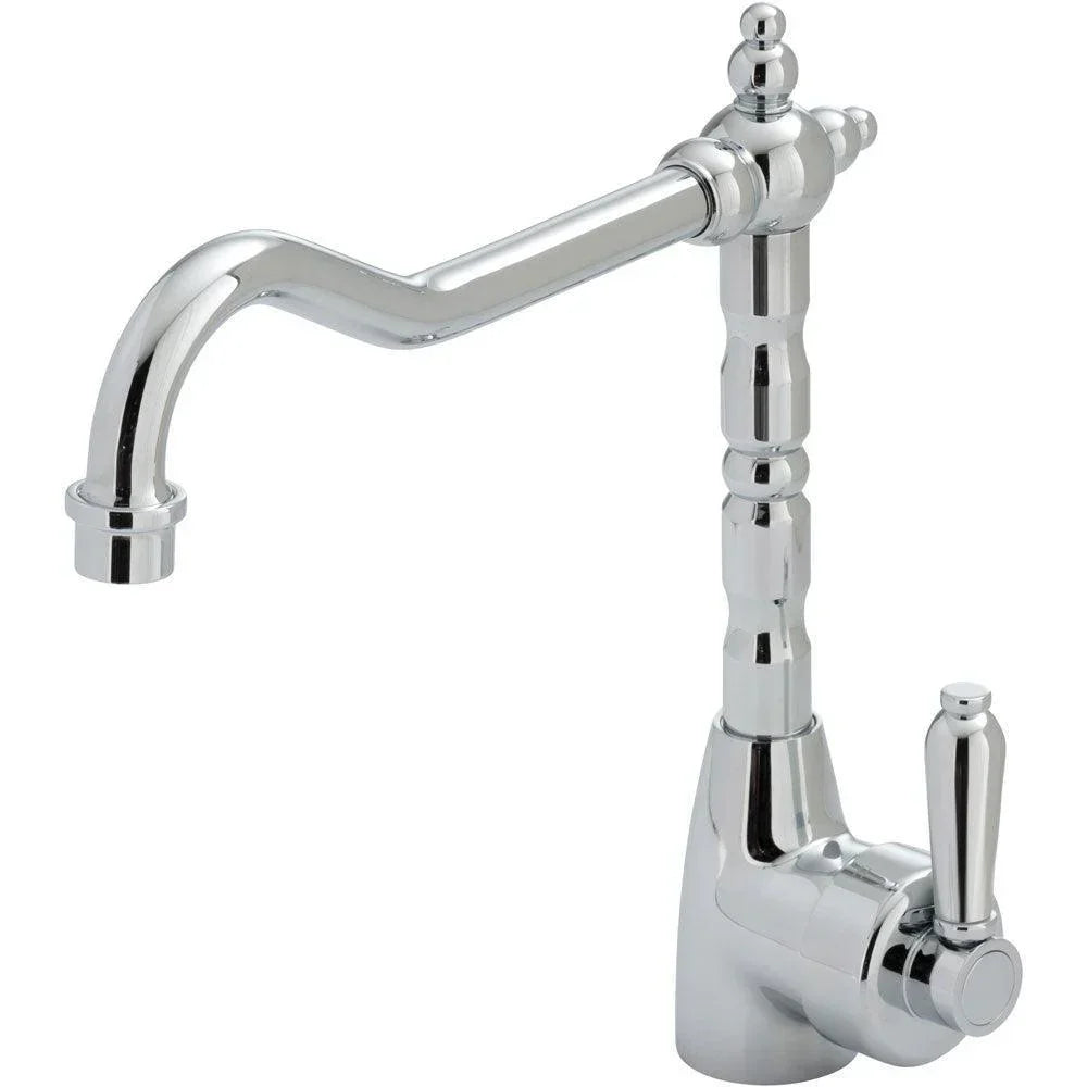 Fienza ELEANOR Shepherds Crook Sink Mixer With Metal Handle - Ideal Bathroom Centre202105CCChrome