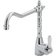 Fienza ELEANOR Shepherds Crook Sink Mixer With Porcelain Handle - Ideal Bathroom Centre202105Chrome