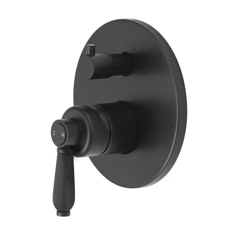 Fienza ELEANOR Wall Mixer Diverter With Metal Handle - Ideal Bathroom Centre202102BLMatte Black