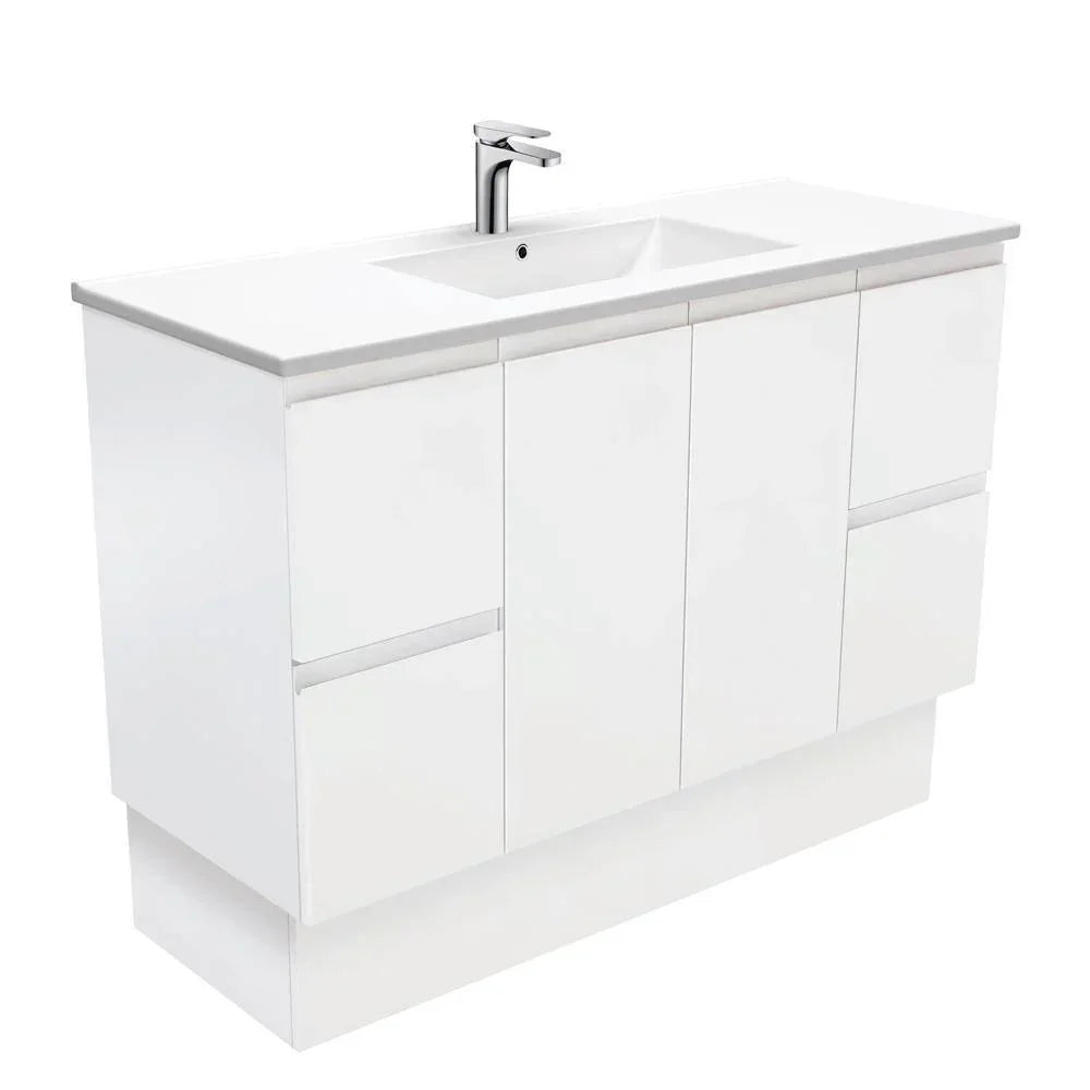 Fienza Finger Pull Matte White 1200mm Vanity With Ceramic Top - Ideal Bathroom CentreTCL120Z(sc)