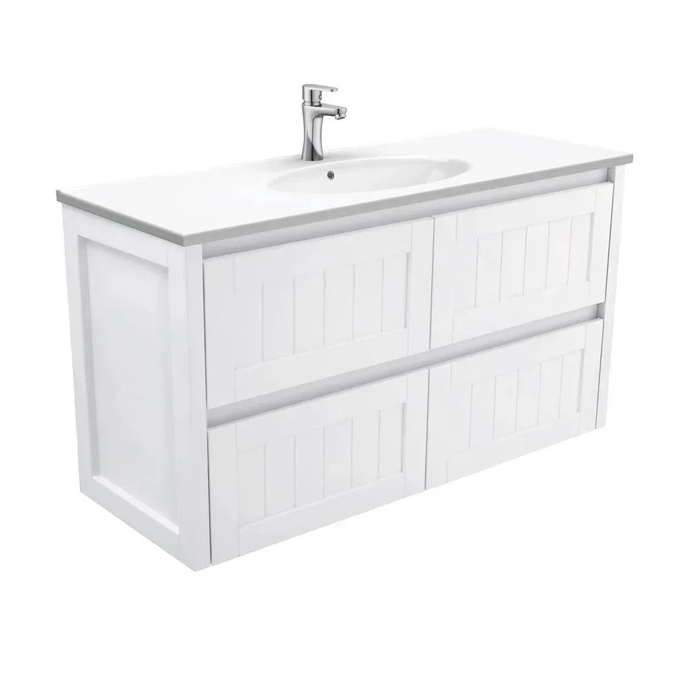 Fienza Hampton 1200mm Vanity With Ceramic Top - Ideal Bathroom CentreROT120TWall Hung1 Tap HoleRotondo Ceramic Top