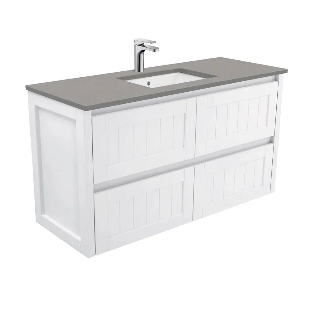 Fienza Hampton 1200mm Vanity With Undermounted Stone Top - Ideal Bathroom CentreSD120TWall HungDove Grey