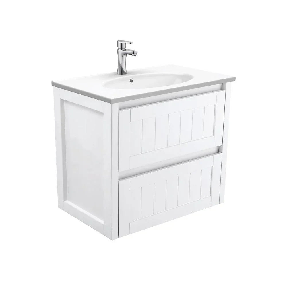 Fienza Hampton 750mm Vanity With Ceramic Top - Ideal Bathroom CentreTCL75TWall Hung1 Tap HoleDolce Ceramic Top